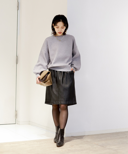 La TOTALITE(ラトータリテ)の「【洗える】ウォッシャブルクルーネックプルオーバー(ニット/セーター・レディース・ピンク/チャコールグレー/ホワイト/ブラック・FREE)」の5枚目の写真