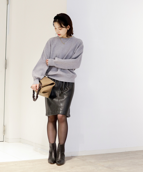 La TOTALITE(ラトータリテ)の「【洗える】ウォッシャブルクルーネックプルオーバー(ニット/セーター・レディース・ピンク/チャコールグレー/ホワイト/ブラック・FREE)」の8枚目の写真