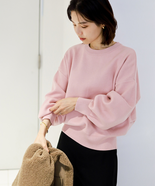 La TOTALITE(ラトータリテ)の「【洗える】ウォッシャブルクルーネックプルオーバー(ニット/セーター・レディース・ピンク/チャコールグレー/ホワイト/ブラック・FREE)」の21枚目の写真