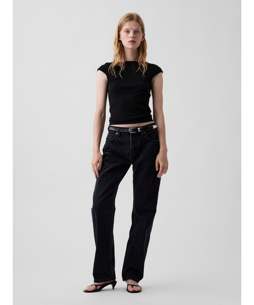 GAP(ギャップ)の「モダン ボートネックTシャツ(Tシャツ/カットソー・レディース・ホワイト/ブラック/ブラウン・S/M/XS/XL)」の7枚目の写真