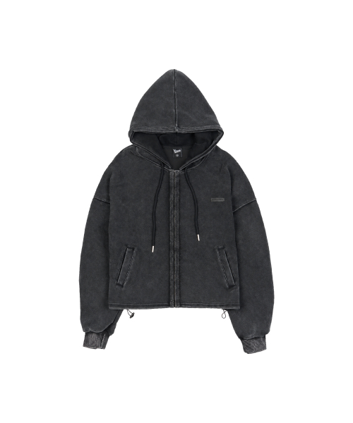 CREAM SODA LAB(クリームソーダラボ)の「PIGMENT レザー ニキビパッチ クロップドフードジップアップ ブラック(パーカー・レディース・その他・LARGE/MEDIUM)」の7枚目の写真