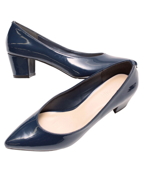 titivate（ティティベイト）の「5㎝ｽｸｴｱﾋｰﾙﾊﾟﾝﾌﾟｽ（パンプス・レディース・ピンクベージュ/アイボリー/ブラック/ネイビー/グレー・M/L/LL）」の4枚目の写真