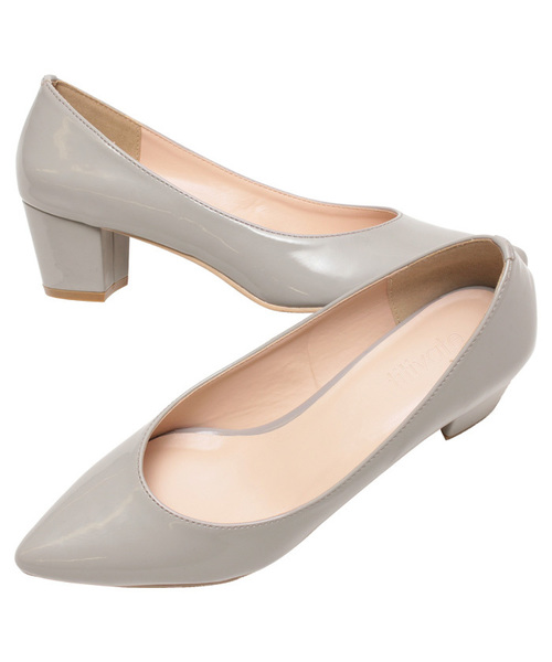 titivate（ティティベイト）の「5㎝ｽｸｴｱﾋｰﾙﾊﾟﾝﾌﾟｽ（パンプス・レディース・ピンクベージュ/アイボリー/ブラック/ネイビー/グレー・M/L/LL）」の3枚目の写真