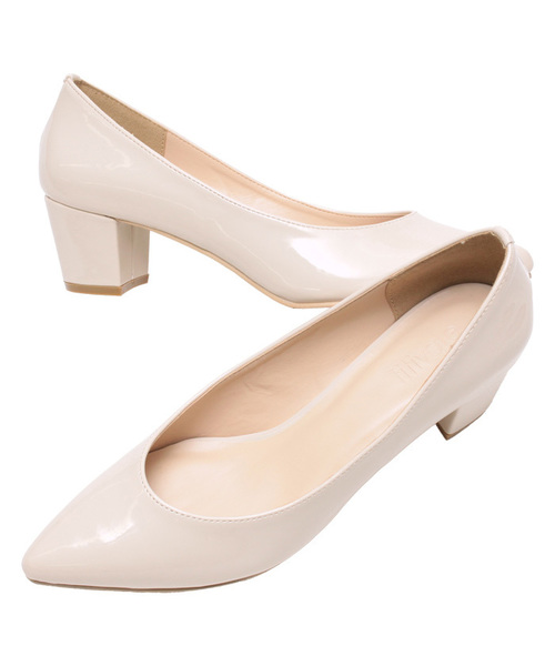 titivate（ティティベイト）の「5㎝ｽｸｴｱﾋｰﾙﾊﾟﾝﾌﾟｽ（パンプス・レディース・ピンクベージュ/アイボリー/ブラック/ネイビー/グレー・M/L/LL）」の2枚目の写真