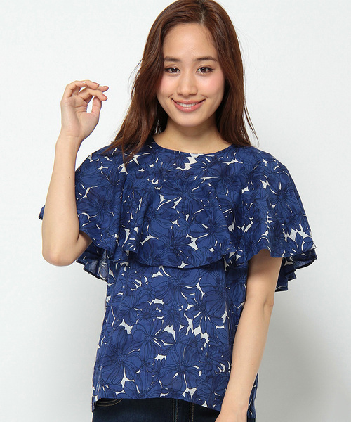 LBC（エルビーシー）の「コットンフラワープリントエンシュクブラウス（シャツ/ブラウス・レディース・ブルー/ピンク/ライトブルー・MEDIUM）」の3枚目の写真