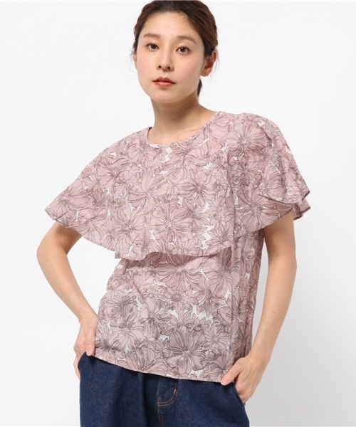 LBC（エルビーシー）の「コットンフラワープリントエンシュクブラウス（シャツ/ブラウス・レディース・ブルー/ピンク/ライトブルー・MEDIUM）」の9枚目の写真