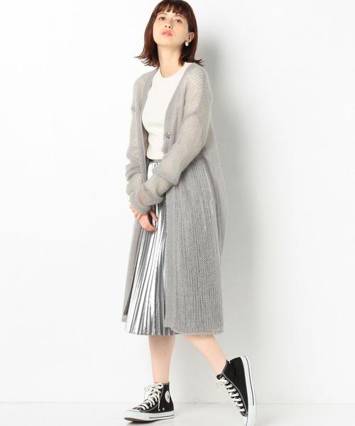 Another Edition（アナザーエディション）の「天竺ロングカーディガン/AEMBC W/NｙテンジクLONG CGN◆（カーディガン/ボレロ・レディース・ライトグレー/ライトピンク・FREE）」の14枚目の写真