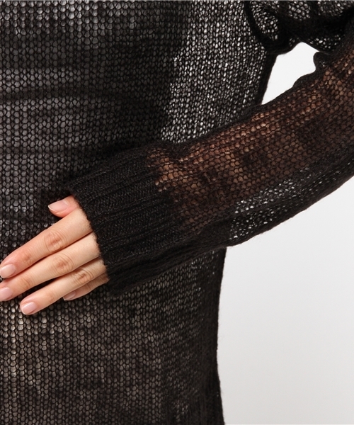 WEGO（ウィゴー）の「WEGO/モヘアライクメッシュニット（ニット/セーター・レディース・ピンク系その他/ブラック/ホワイト・FREE）」の8枚目の写真