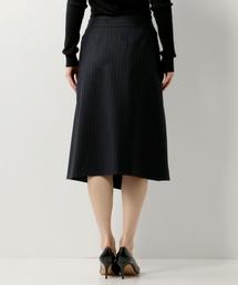定価８万★新品同様★Drawer白地紺ストライプスカートコットンドゥロワー膝丈 Drawer（ドゥロワー）の「DRAWER ストライプスカート（スカート）」 - WEAR