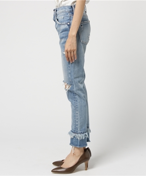MOUSSY（マウジー）の「LAYERED CUT DENIM（デニムパンツ・レディース・ブルー・25inch/26inch/27inch/24inch）」の10枚目の写真