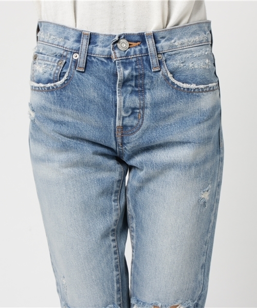 MOUSSY（マウジー）の「LAYERED CUT DENIM（デニムパンツ・レディース・ブルー・25inch/26inch/27inch/24inch）」の12枚目の写真