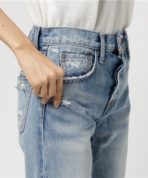 MOUSSY（マウジー）の「LAYERED CUT DENIM（デニムパンツ・レディース・ブルー・25inch/26inch/27inch/24inch）」の3枚目の写真