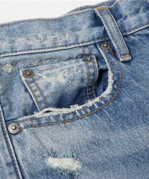 MOUSSY（マウジー）の「LAYERED CUT DENIM（デニムパンツ・レディース・ブルー・25inch/26inch/27inch/24inch）」の7枚目の写真