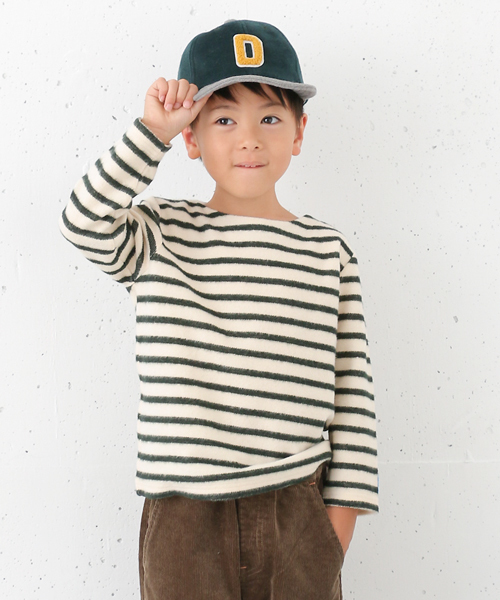 URBAN RESEARCH DOORS（アーバンリサーチドアーズ）の「FORK＆SPOON Brushed Border Boatneck（Tシャツ/カットソー・キッズ・オフホワイト/ブラック/ネイビー・90/120/105/135）」の2枚目の写真