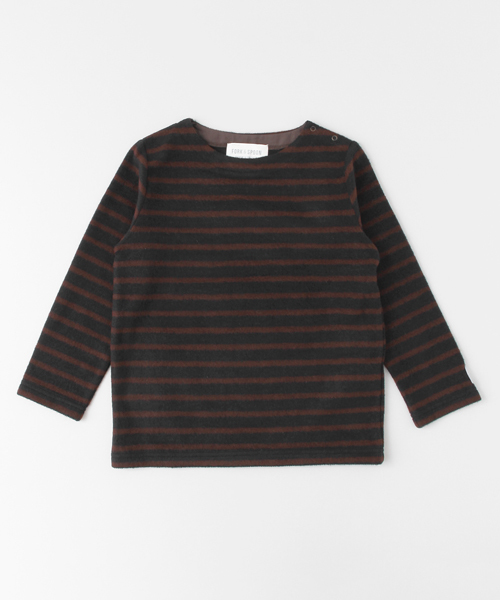 URBAN RESEARCH DOORS（アーバンリサーチドアーズ）の「FORK＆SPOON Brushed Border Boatneck（Tシャツ/カットソー・キッズ・オフホワイト/ブラック/ネイビー・90/120/105/135）」の3枚目の写真