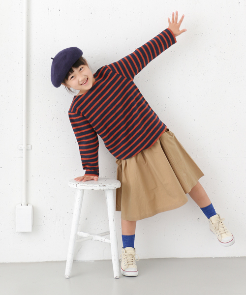 URBAN RESEARCH DOORS（アーバンリサーチドアーズ）の「FORK＆SPOON Brushed Border Boatneck（Tシャツ/カットソー・キッズ・オフホワイト/ブラック/ネイビー・90/120/105/135）」の5枚目の写真