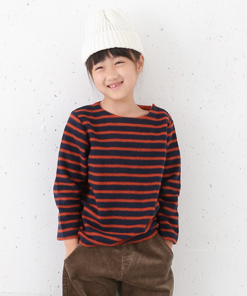 URBAN RESEARCH DOORS（アーバンリサーチドアーズ）の「FORK＆SPOON Brushed Border Boatneck（Tシャツ/カットソー・キッズ・オフホワイト/ブラック/ネイビー・90/120/105/135）」の19枚目の写真