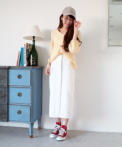 N.(N. Natural Beauty Basic)(エヌエヌナチュラルビューティーベーシック)の「【Oggi 4月号掲載】ワークチノタイトスカート(スカート・レディース・ベージュ/ホワイト/カーキ・MEDIUM/SMALL)」の6枚目の写真