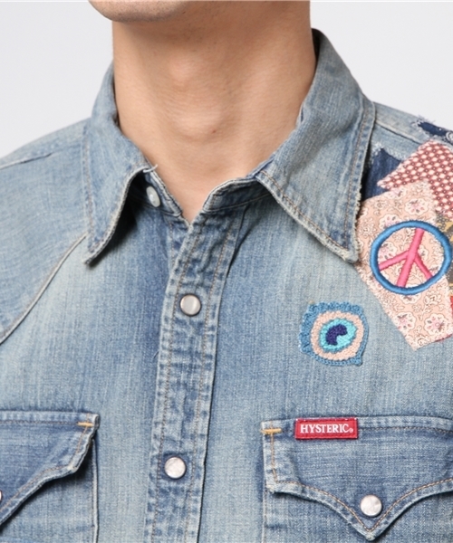 HYSTERIC GLAMOUR（ヒステリックグラマー）の「PWR加工デニム 長袖ウエスタンSH（シャツ/ブラウス・メンズ・インディゴブルー・SMALL/MEDIUM/LARGE）」の10枚目の写真