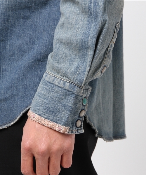 HYSTERIC GLAMOUR（ヒステリックグラマー）の「PWR加工デニム 長袖ウエスタンSH（シャツ/ブラウス・メンズ・インディゴブルー・SMALL/MEDIUM/LARGE）」の9枚目の写真