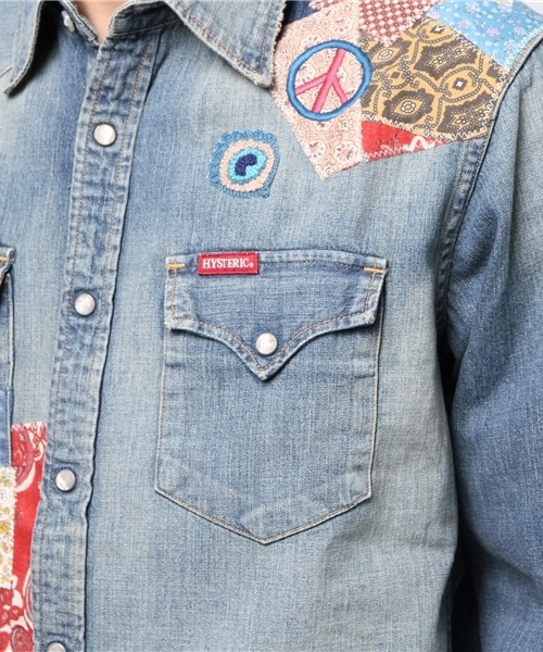 HYSTERIC GLAMOUR（ヒステリックグラマー）の「PWR加工デニム 長袖ウエスタンSH（シャツ/ブラウス・メンズ・インディゴブルー・SMALL/MEDIUM/LARGE）」の7枚目の写真