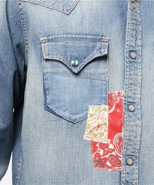 HYSTERIC GLAMOUR（ヒステリックグラマー）の「PWR加工デニム 長袖ウエスタンSH（シャツ/ブラウス・メンズ・インディゴブルー・SMALL/MEDIUM/LARGE）」の6枚目の写真