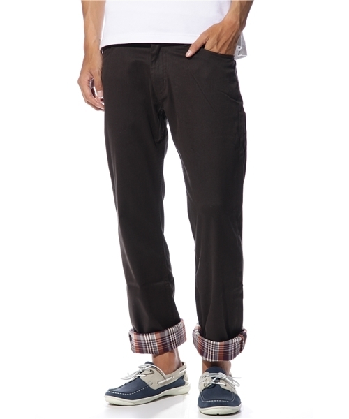 UNION STATION（ユニオンステーション）の「裾裏チェック柄チノパンツ（カーゴパンツ・メンズ・ブラック/ブラウン/ベージュ/カーキ/ネイビー・SMALL/MEDIUM/LARGE/LL）」の3枚目の写真