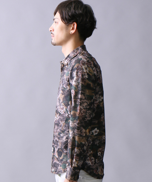 5351 POUR LES HOMMES（ゴーサンゴーイチプールオム）の「カモフラワー長袖シャツ（シャツ/ブラウス・メンズ・ブラック/カーキ・48/44/46）」の12枚目の写真