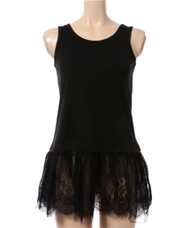 GeeRA | 裾異素材使いタンク　　　　　　　　　　　  (タンクトップ)