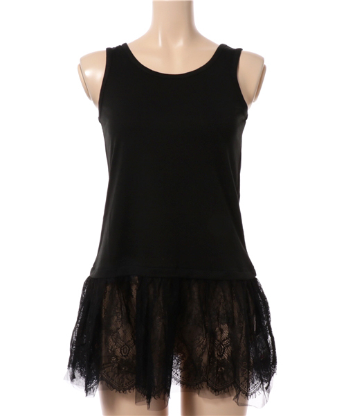 GeeRA（ジーラ）の「裾異素材使いタンク　　　　　　　　　　　  （タンクトップ・レディース・ホワイト×ブルー/ホワイト×ブラック/ブラック系その他/ブラック系その他2/オフホワイト/ホワイト系その他/ブラック/ホワイト/ホワイト系その他2/ブラック系その他3・LARGE/SMALL/MEDIUM/X-LARGE）」の7枚目の写真