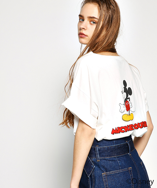 MOUSSY(マウジー)の「MICKEY MOUSE TSJ(Tシャツ/カットソー・レディース・ブラック/ブルー/ホワイト・FREE)」の2枚目の写真