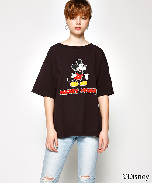 MOUSSY(マウジー)の「MICKEY MOUSE TSJ(Tシャツ/カットソー・レディース・ブラック/ブルー/ホワイト・FREE)」の3枚目の写真