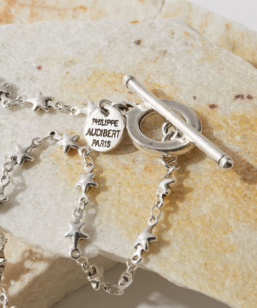 PHILIPPE AUDIBERT(フィリップ オーディベール)の「PHILIPPE AUDIBERT フィリップオーディベール スターモチーフチェーンネックレス(ネックレス・レディース・シルバー/ゴールド・FREE)」の3枚目の写真