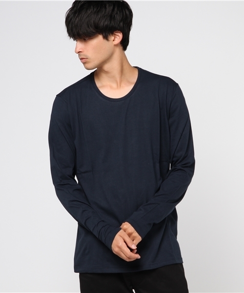 MAJESTIC HOMME(マジェスティックオム)の「MAJESTIC HOMME 長袖クルーカットソー(Tシャツ/カットソー・メンズ・ネイビー/ホワイト/ブラック・L/M/S)」の3枚目の写真