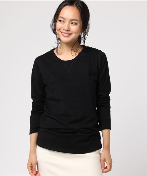 Born（ボーン）の「Born Bare Jersey Gusset T-shirts/ボーンベアジャージーガゼットTシャツ（Tシャツ/カットソー・レディース・オフホワイト/ブラック/杢グレー/オリーブ/ネイビー/ターコイズブルー/ピンク・FREE）」の15枚目の写真