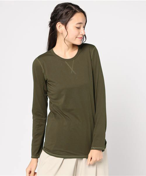 Born（ボーン）の「Born Bare Jersey Gusset T-shirts/ボーンベアジャージーガゼットTシャツ（Tシャツ/カットソー・レディース・オフホワイト/ブラック/杢グレー/オリーブ/ネイビー/ターコイズブルー/ピンク・FREE）」の17枚目の写真