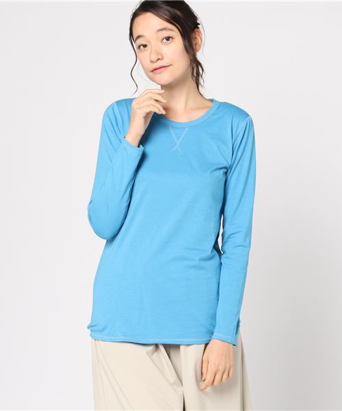 Born（ボーン）の「Born Bare Jersey Gusset T-shirts/ボーンベアジャージーガゼットTシャツ（Tシャツ/カットソー・レディース・オフホワイト/ブラック/杢グレー/オリーブ/ネイビー/ターコイズブルー/ピンク・FREE）」の18枚目の写真