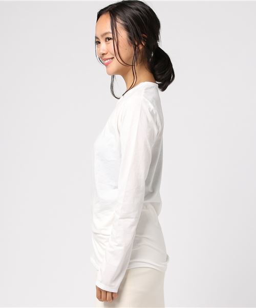 Born（ボーン）の「Born Bare Jersey Gusset T-shirts/ボーンベアジャージーガゼットTシャツ（Tシャツ/カットソー・レディース・オフホワイト/ブラック/杢グレー/オリーブ/ネイビー/ターコイズブルー/ピンク・FREE）」の10枚目の写真