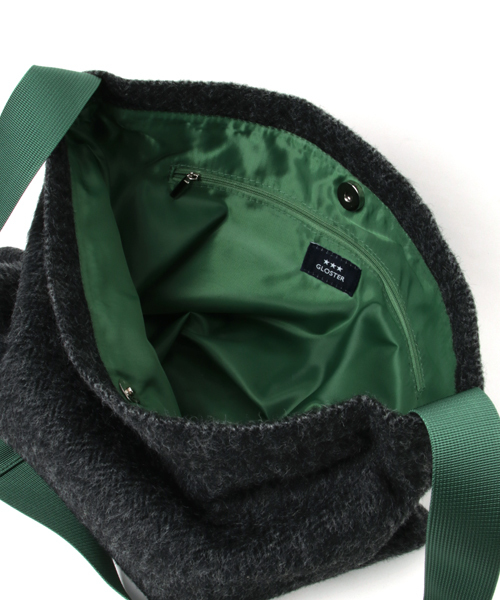 HARRIS TWEED(ハリスツイード)の「【NORTH THREE QUARTER EAST】別注ハリスショルダーバッグ(ショルダーバッグ・メンズ・ネイビー/チャコールグレー・FREE)」の6枚目の写真