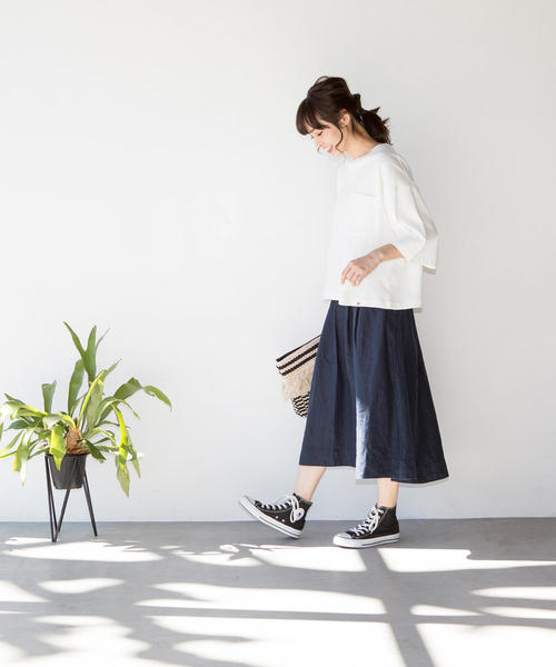 coen(コーエン)の「【新色登場】USAコットンビッグシルエットカットソー(ビッグt)(Tシャツ/カットソー・レディース・ホワイト/グレー/ネイビー/ナチュラル/ブラック・FREE)」の12枚目の写真