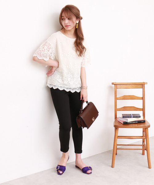 N.(N. Natural Beauty Basic)(エヌエヌナチュラルビューティーベーシック)の「ブラックスキニーパンツ(その他パンツ・レディース・ブラック・MEDIUM/SMALL)」の5枚目の写真