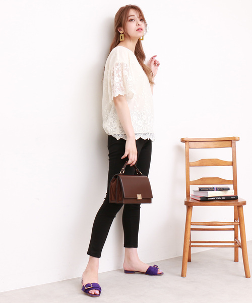 N.(N. Natural Beauty Basic)(エヌエヌナチュラルビューティーベーシック)の「ブラックスキニーパンツ(その他パンツ・レディース・ブラック・MEDIUM/SMALL)」の6枚目の写真