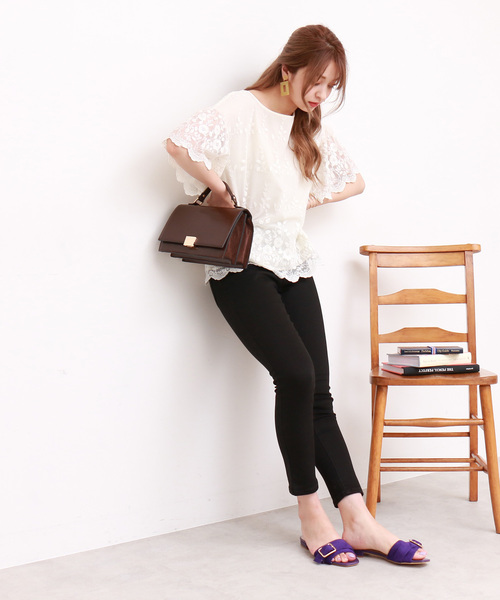 N.(N. Natural Beauty Basic)(エヌエヌナチュラルビューティーベーシック)の「ブラックスキニーパンツ(その他パンツ・レディース・ブラック・MEDIUM/SMALL)」の7枚目の写真