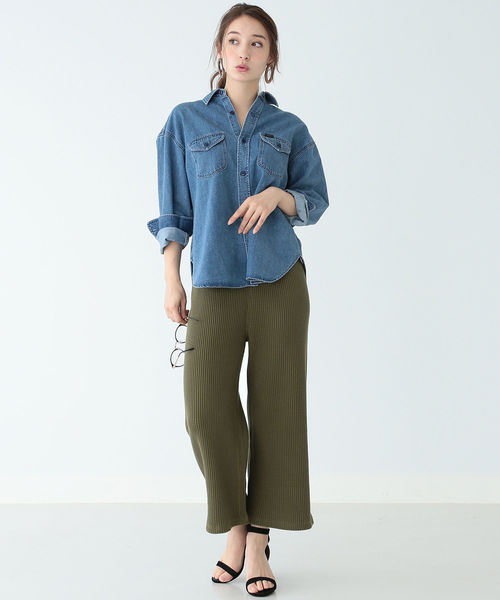 B:MING by BEAMS（ビーミングバイビームス）の「Lee × B:MING by BEAMS / 別注 ルーズフィット シャツ 19SS（シャツ/ブラウス・レディース・ベージュ/ネイビー/インディゴブルー・SMALL/MEDIUM）」の9枚目の写真