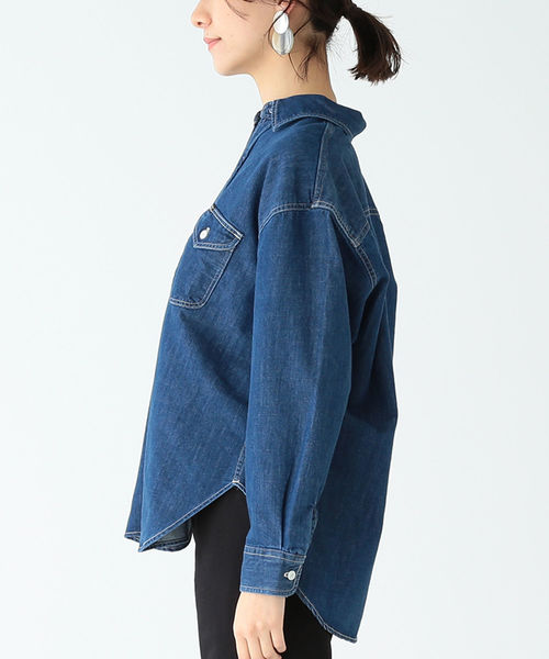 B:MING by BEAMS（ビーミングバイビームス）の「Lee × B:MING by BEAMS / 別注 ルーズフィット シャツ 19SS（シャツ/ブラウス・レディース・ベージュ/ネイビー/インディゴブルー・SMALL/MEDIUM）」の11枚目の写真