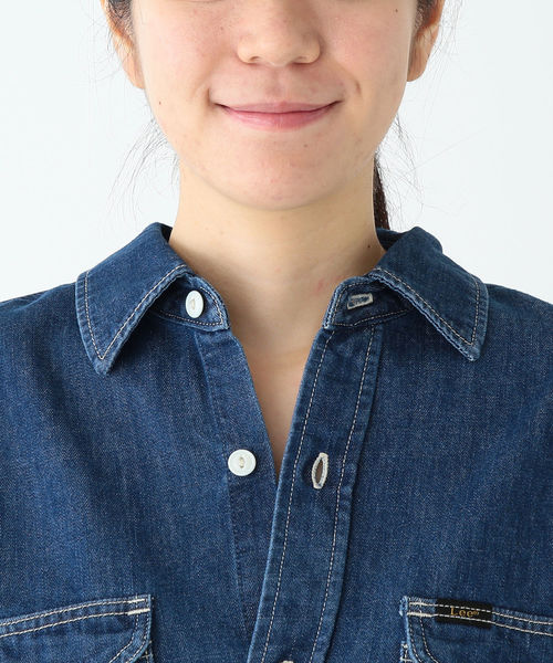 B:MING by BEAMS（ビーミングバイビームス）の「Lee × B:MING by BEAMS / 別注 ルーズフィット シャツ 19SS（シャツ/ブラウス・レディース・ベージュ/ネイビー/インディゴブルー・SMALL/MEDIUM）」の7枚目の写真