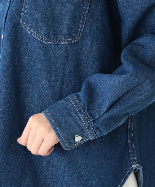 B:MING by BEAMS（ビーミングバイビームス）の「Lee × B:MING by BEAMS / 別注 ルーズフィット シャツ 19SS（シャツ/ブラウス・レディース・ベージュ/ネイビー/インディゴブルー・SMALL/MEDIUM）」の20枚目の写真