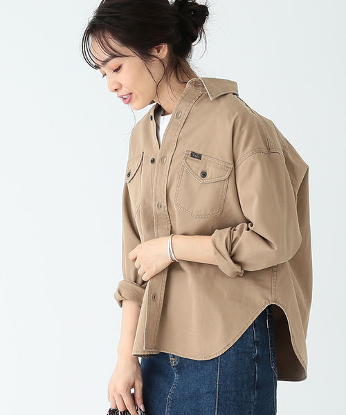 B:MING by BEAMS（ビーミングバイビームス）の「Lee × B:MING by BEAMS / 別注 ルーズフィット シャツ 19SS（シャツ/ブラウス・レディース・ベージュ/ネイビー/インディゴブルー・SMALL/MEDIUM）」の2枚目の写真