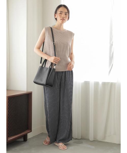 AMERICAN HOLIC(アメリカンホリック)の「ドロストとろみギャザーワイドパンツ*(その他パンツ・レディース・ブラック/ネイビー/モカ/ベージュ系その他/ストライプ/ドット/その他14・M/L)」の21枚目の写真