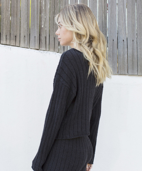 ALEXIA STAM(アリシアスタン)の「Wide Rib Knit Twist Top/リブニットツイストトップ(Tシャツ/カットソー・レディース・ブラック/モカ/ベージュ系その他・FREE)」の22枚目の写真